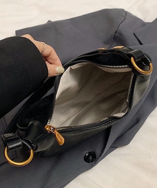 ショルダーバッグ バッグ スエードハーフムーンショルダーバッグ