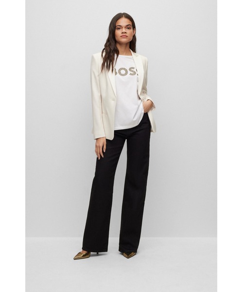 「BOSS」 半袖Tシャツ S ホワイト レディース_画像2