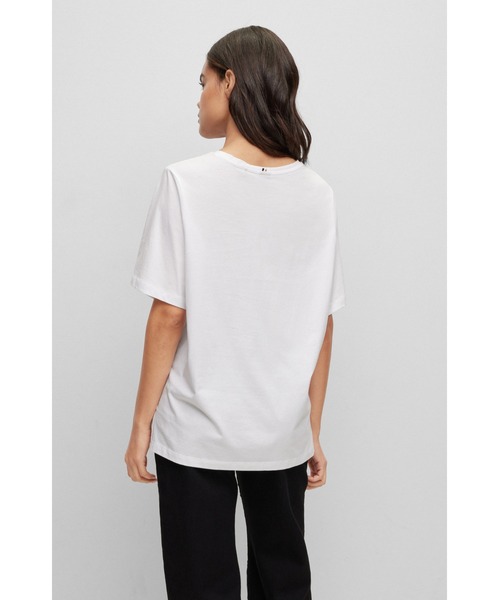 「BOSS」 半袖Tシャツ S ホワイト レディース_画像3