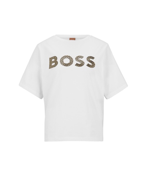 「BOSS」 半袖Tシャツ S ホワイト レディース_画像5