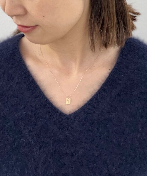 ネックレス 「grace grace/グラスグラス」10KイニシャルプレートNL-Y レディースの画像