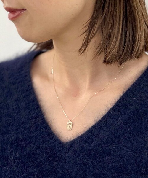 ネックレス 「grace grace/グラスグラス」10KイニシャルプレートNL-Y レディースの画像