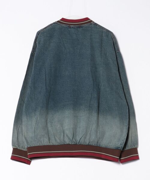 トレーナー スウェット HOOK -select- 刺繍Vネックデニムプルオーバー