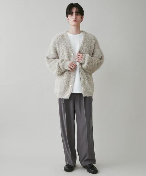 「LUCY」 ニットカーディガン MEDIUM ブラック メンズ_画像3