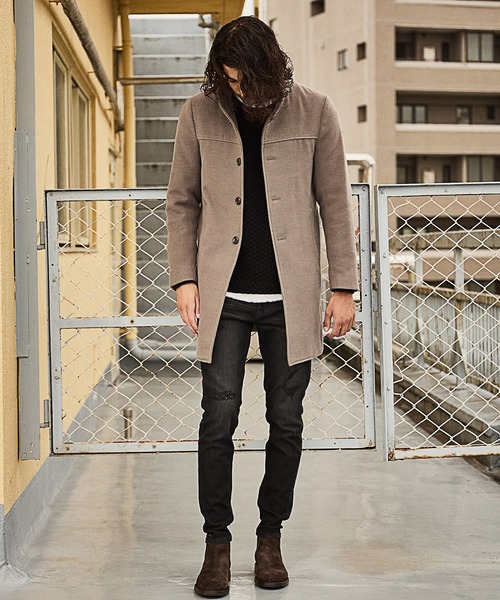 「RATTLE TRAP」 チェスターコート LL ブラック メンズ_画像4