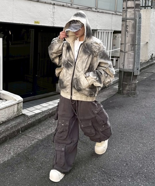 gadid anonim ブルゾン ブルゾン アウター 「Never mind the XU」damage hood jacket