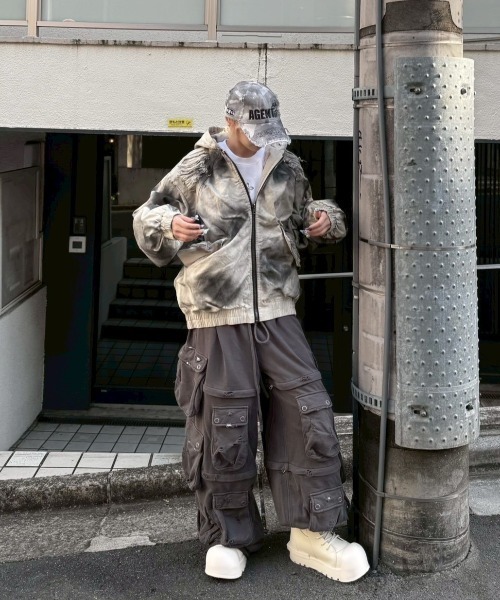 ブルゾン アウター 「Never mind the XU」damage hood jacket