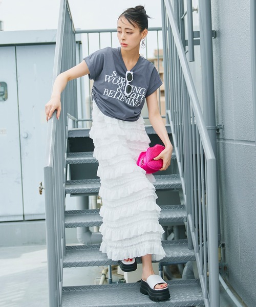 「Narcissus」 半袖Tシャツ FREE ホワイト レディース_画像6