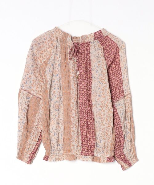 「flower」 長袖ブラウス - ベージュ レディース_画像2