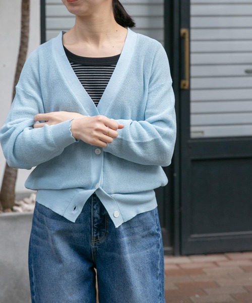 「FORK&SPOON」 ニットカーディガン 1 ベージュ レディース_画像3