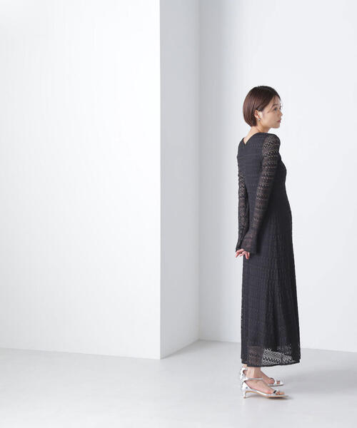 「NATURAL BEAUTY BASIC」 長袖ワンピース MEDIUM グレー レディース_画像5
