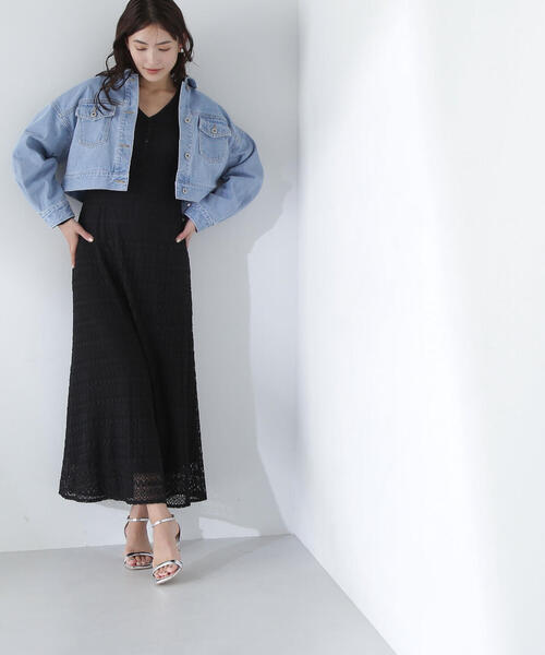 「NATURAL BEAUTY BASIC」 長袖ワンピース MEDIUM グレー レディース_画像6