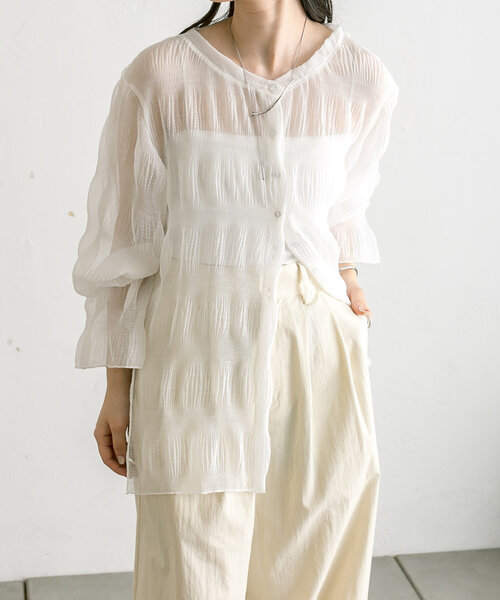 「mystic」 長袖ブラウス FREE オフホワイト レディース_画像3