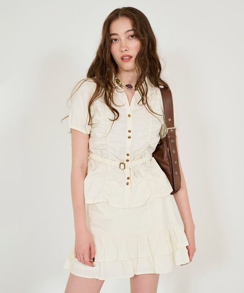 「TINA:JOJUN」 ミニスカート S アイボリー レディース_画像4