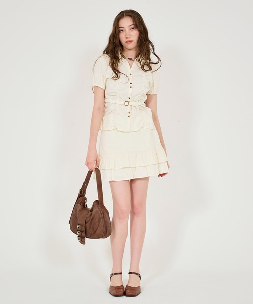 「TINA:JOJUN」 ミニスカート S アイボリー レディース_画像5