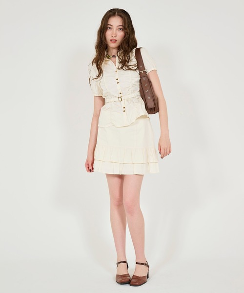 「TINA:JOJUN」 ミニスカート S アイボリー レディース_画像6