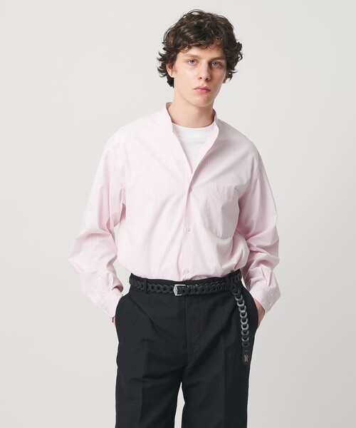 UNITED ARROWS カリビアーナミルズ ポプリン バンドカラーシャツ UNITED ARROWS（ユナイテッドアローズ） シャツ カリビアーナミルズ