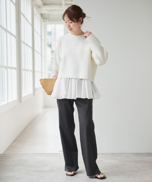 美品♪ スピックアンドスパン ティアード フレアブラウス チュニック コットン Spick & Span - 美品♪ スピックアンドスパン ティアード フレア