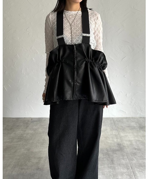 「leimn」 ベスト M ブラック レディース_画像2