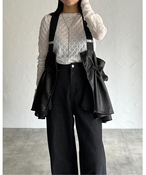 「leimn」 ベスト M ブラック レディース_画像5