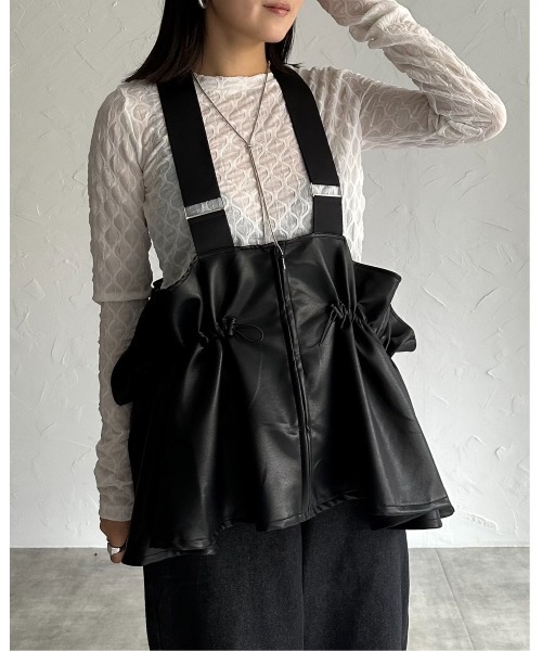 「leimn」 ベスト M ブラック レディース_画像6