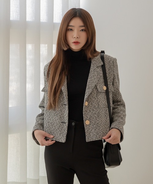 「UNE MANSION」 テーラードジャケット FREE ブラック レディース_画像2