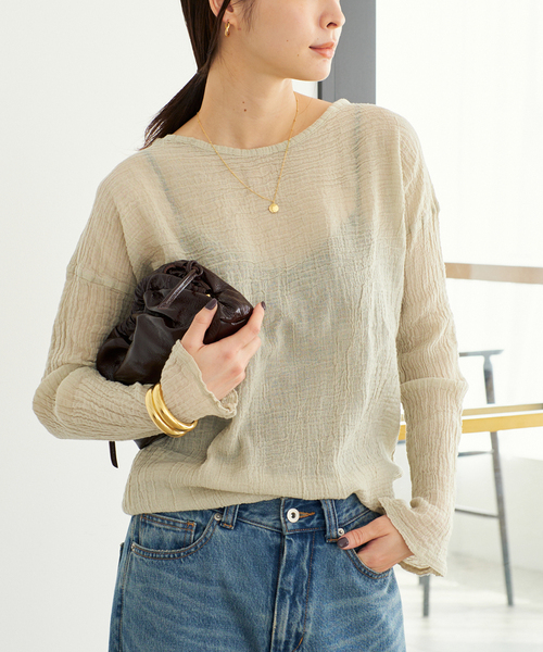 PLAGE プラージュ TW STRETCH T ブラウス ベージュ 36 美品 plage（プラージュ） ブラウス シャツ 「WEB限定追加」LES ATELIERS