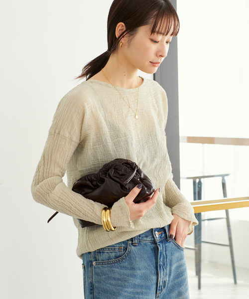 plage アトリエフランセ　 SP T-ブラウス　ブラック WEB限定追加》LES ATELIERS FRANCAIS DE CONFECTION 別注 T-ブラウス