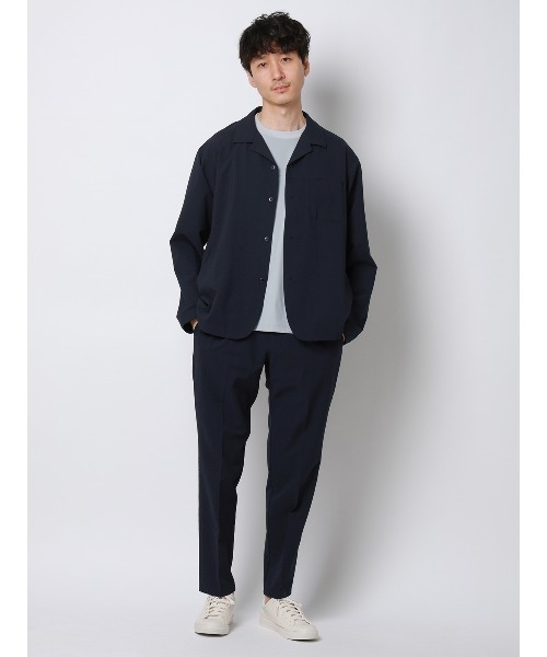 未使用☆付属品完備 アウターシャツ メルトン生地 ブラック / SIZE:50 FLAT（フラット） シャツ オープンカラーアウターシャツ