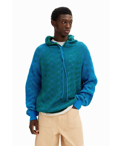 「Desigual」 長袖ニット L ブルー メンズ_画像3
