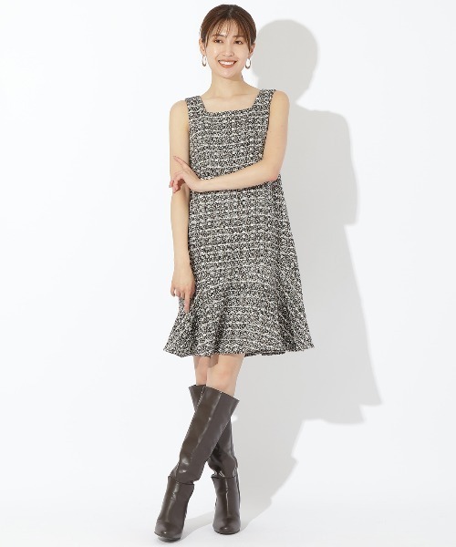 「AND COUTURE」 コンビワンピース MEDIUM ブラック レディースの画像