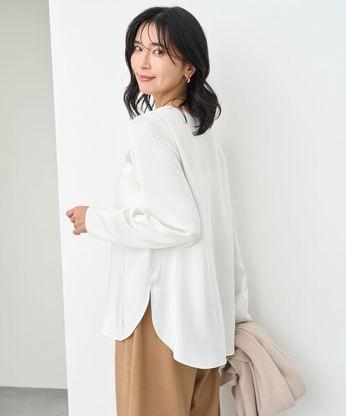 「UNFILO」 長袖ブラウス MEDIUM ホワイト レディース_画像3