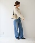 ショルダーバッグ バッグ バイカラー巾着キャン...の詳細画像2
