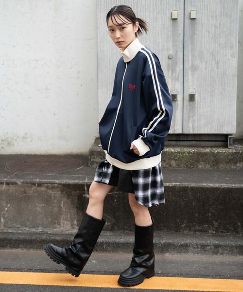「WEGO」 ジャージブルゾン SMALL ネイビー メンズ_画像4