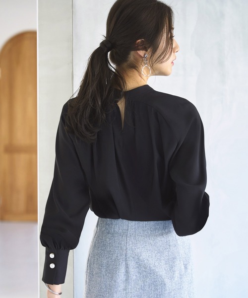 「RUIRUE BOUTIQUE」 長袖ブラウス L ブラック レディース_画像8