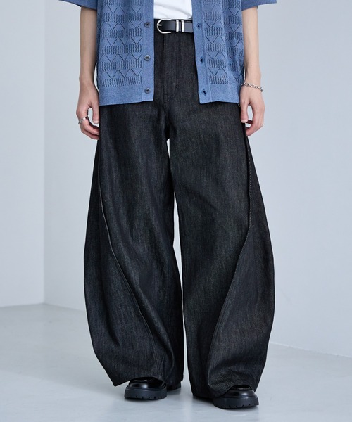 RAGEBLUE（レイジブルー） ワイドパンツ ジーンズ 3D Curve Seam Denim 