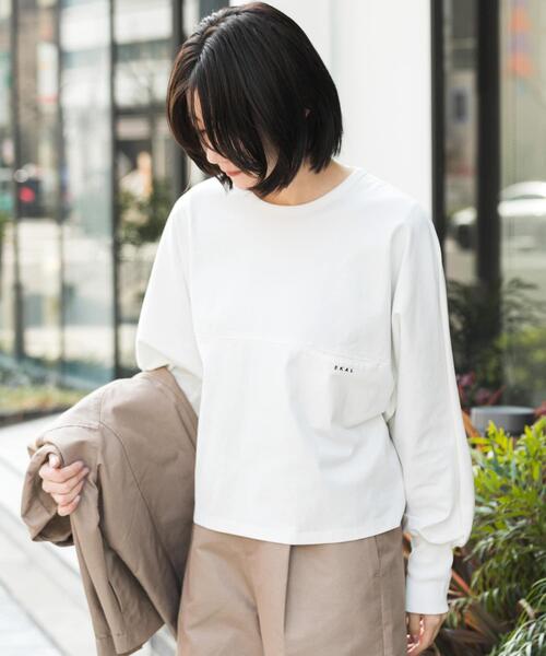 「EKAL」 長袖カットソー ONE チャコールグレー レディース_画像3