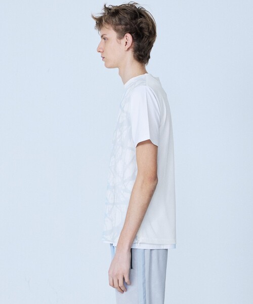 tシャツ メッシュレイヤー 半袖Tシャツ メンズ レディースの画像