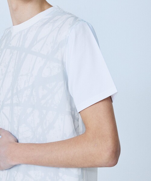 tシャツ メッシュレイヤー 半袖Tシャツ メンズ レディースの画像