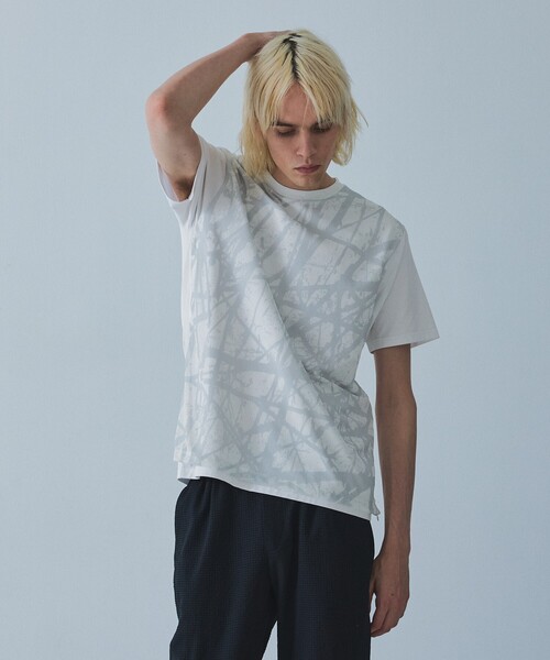 tシャツ メッシュレイヤー 半袖Tシャツ メンズ レディースの画像