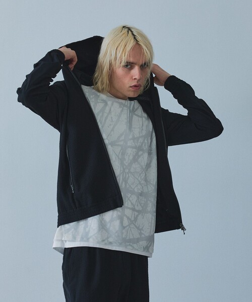 tシャツ メッシュレイヤー 半袖Tシャツ メンズ レディースの画像