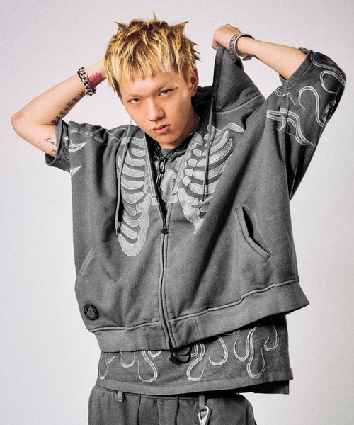 Skeleton parka スケルトン 服 パーカー Pink Skeleton Hoodie 骸骨