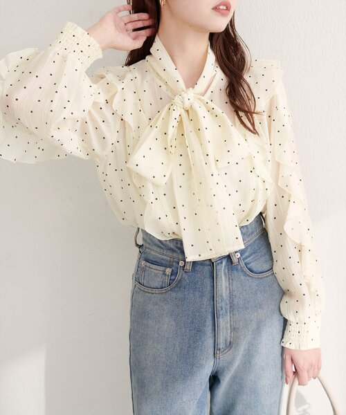 「natural couture」 長袖ブラウス FREE ブルー レディース_画像4
