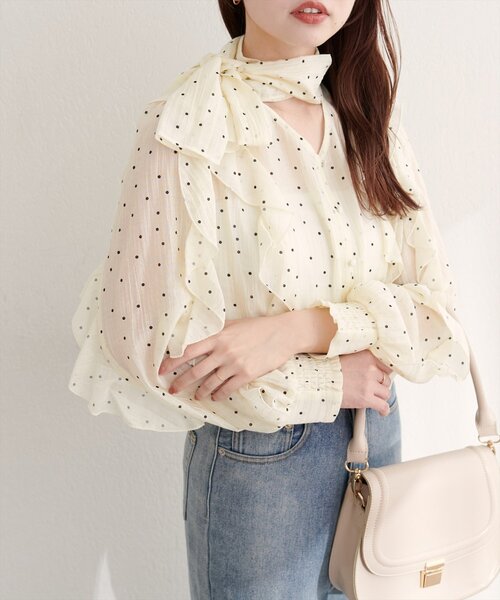 「natural couture」 長袖ブラウス FREE ブルー レディース_画像6