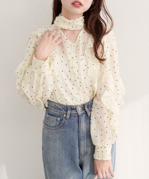 「natural couture」 長袖ブラウス FREE ブルー レディース_画像7
