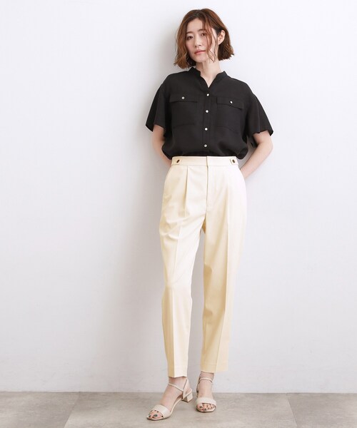 grove（グローブ） パンツ 「白でも透けにくい・多機能」テーパード