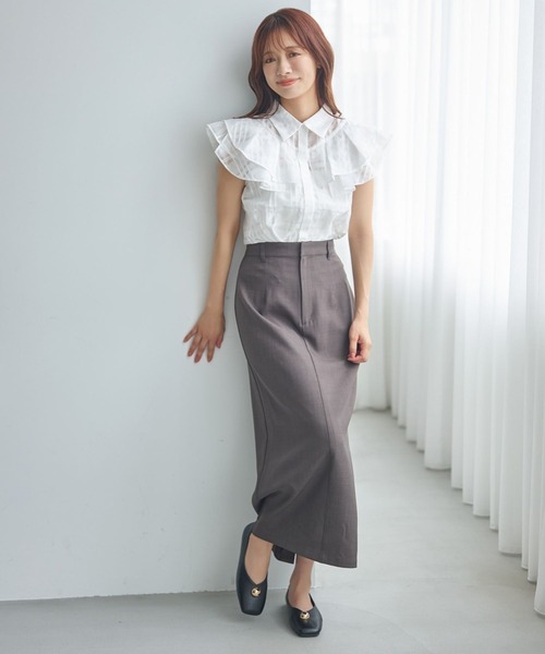 「mysty woman」 セットアップ FREE チャコールグレー レディース_画像2