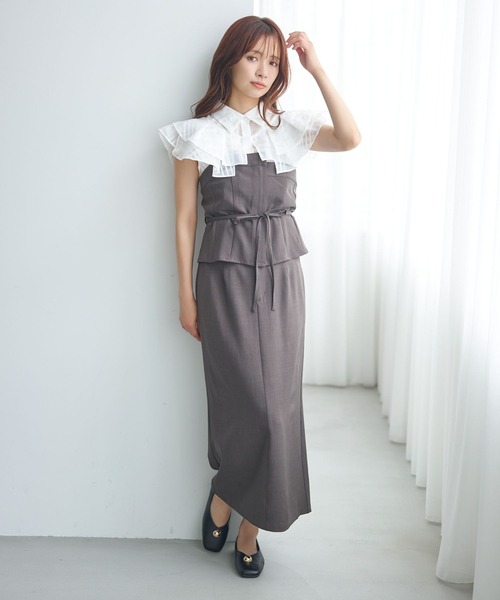 「mysty woman」 セットアップ FREE チャコールグレー レディース_画像3