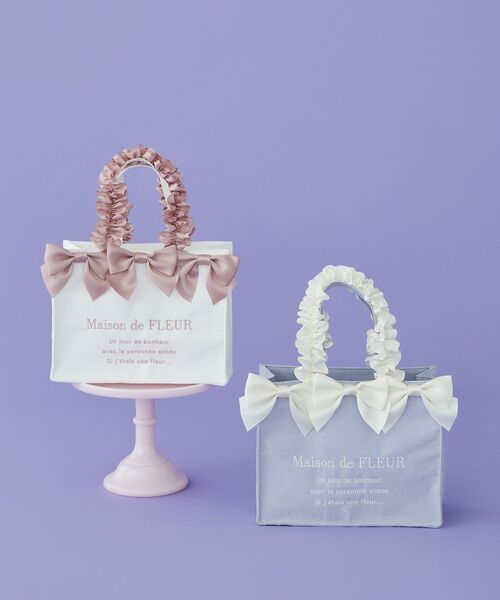 「Maison de FLEUR」 ハンドバッグ FREE アイボリー レディース_画像2