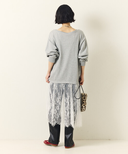 Freada（フリーダ） ワンピース スウェット×レースドッキング